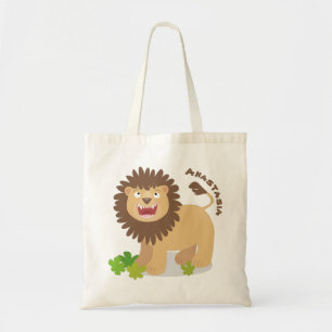 Bolsa Tote Feliz desenho animado de leão