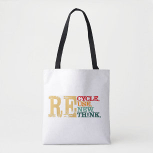 Bolsa Tote Feliz Dia da Terra Reciclar Reutilizar Renovar Rep