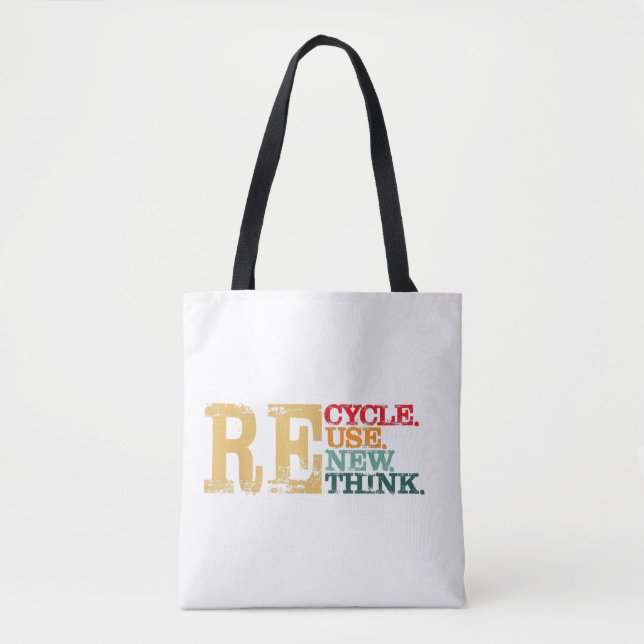 Bolsa Tote Feliz Dia da Terra Reciclar Reutilizar Renovar Rep (Frente)