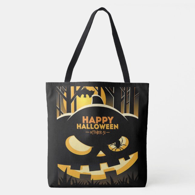 Bolsa Tote Feliz Dia das Bruxas (Frente)