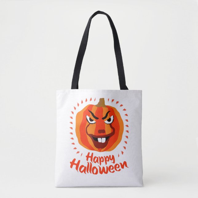 Bolsa Tote 🎃 Feliz Dia das Bruxas - Engraçado, Assustador e  (Frente)