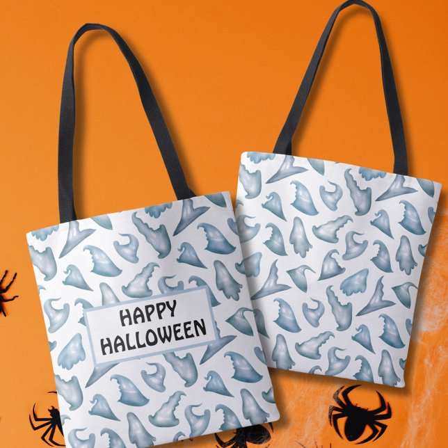 Bolsa Tote Feliz Dia das Bruxas Ghost Hats Feliz (Criador carregado)