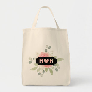 Bolsa Tote Feliz dia das mães Mamãe l Floral fofo