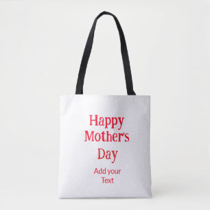 Bolsa Tote Feliz dia das mães vermelho adicionar texto simple