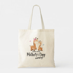 Bolsa Tote Feliz Dia das Primeiras Mães 🦒 Girafa + Borbol