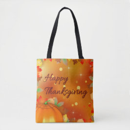 Bolsa Tote Feliz Dia de Ação de Graças Folhas de Outono Color