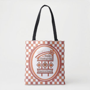 Bolsa Tote Feliz Dia de Ação de Graças Grato & Abençoado Sina