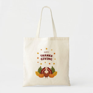 Bolsa Tote Feliz Dia de Ação de Graças Outono