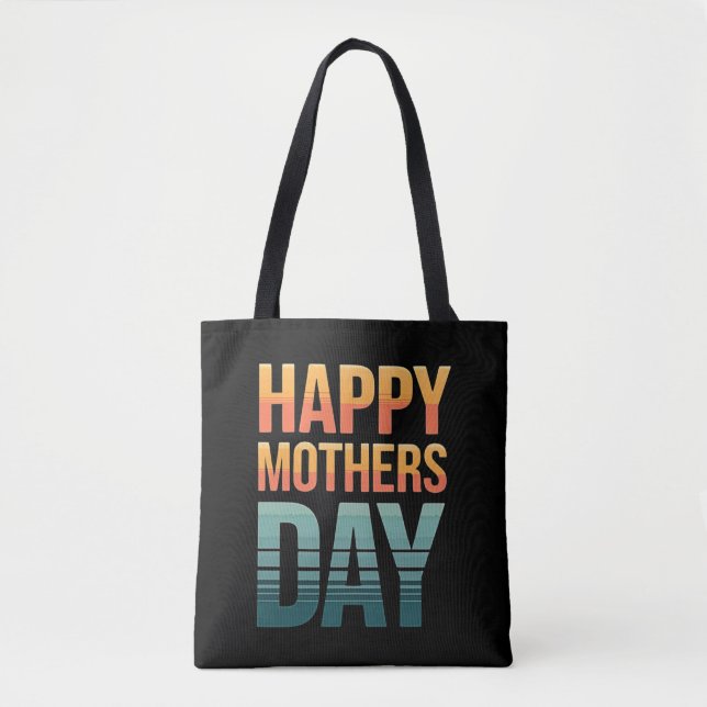 Bolsa Tote Feliz dia de as mães Retroativo Moderno (Frente)