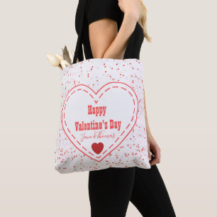 Bolsa Tote Feliz dia de os namorados Vermelho Personalizado M