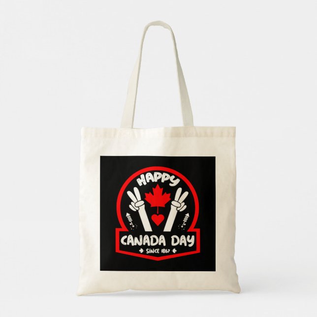 Bolsa Tote Feliz Dia do Canadá 1 de julho (Verso)