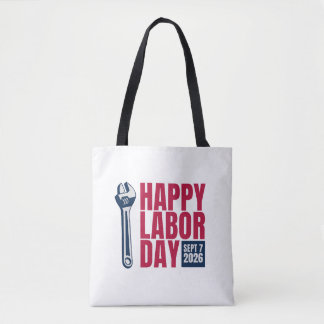 Bolsa Tote Feliz Dia do Trabalho 2026 Saco de Lona com Chave