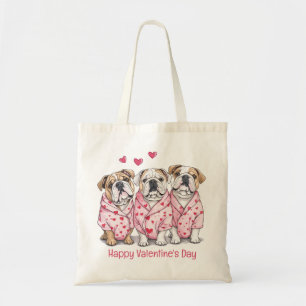 Bolsa Tote Feliz Dia dos Namorados English Bulldog