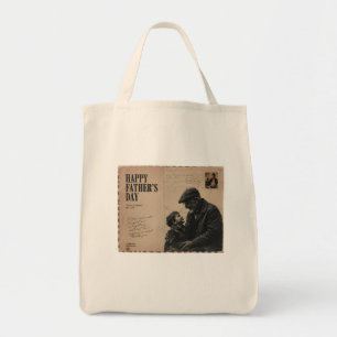 Bolsa Tote Feliz Dia dos Pais Carta Vintage e Vô 