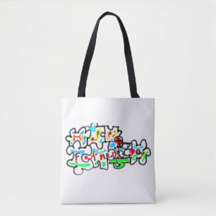 Bolsa Tote Feliz Dia dos Pais Puzzle arte