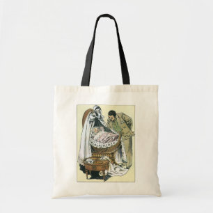 Bolsa Tote Feliz Dia dos Pais Vintage, Berço de Bebê Vitorian