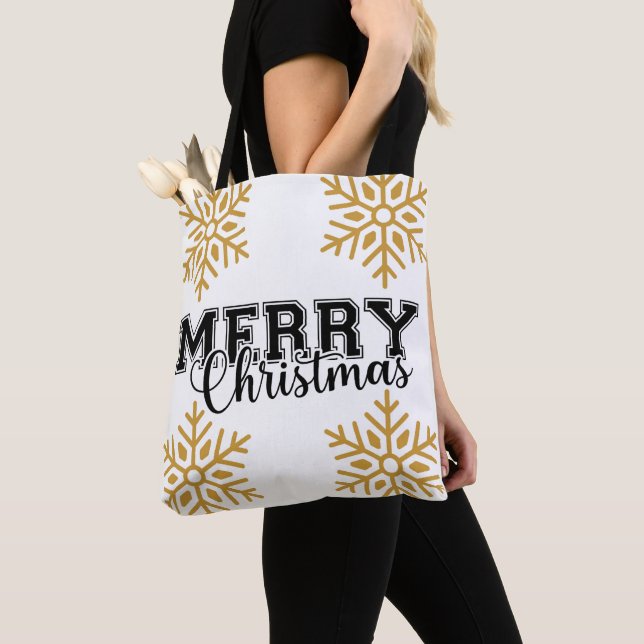 Bolsa Tote Feliz e Bright Modern Red Feliz presente de Natal (Close Up)