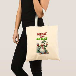 Bolsa Tote Feliz e Bright Snowman