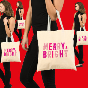 Bolsa Tote Feliz e Brilho, Feliz Natal, presente de Natal