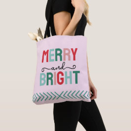 Bolsa Tote Feliz e Natal brilhante