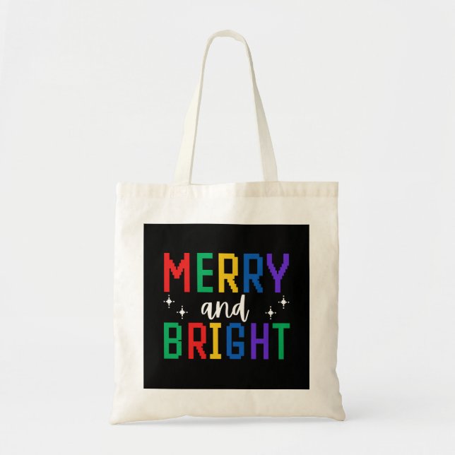 Bolsa Tote Feliz E Natal Brilhante (Frente)