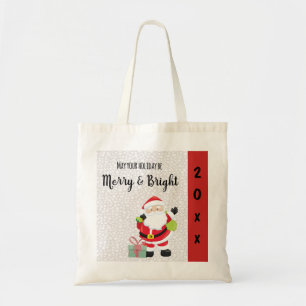 Bolsa Tote Feliz e Papais noeis brilhantes com ano