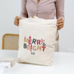Bolsa Tote Feliz e tipografia retrorreflectora brilhante<br><div class="desc">Feliz retrorreflectora brilhante e colorido,  design em vermelho,  verde-floresta e ouro.</div>