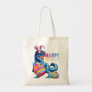 Bolsa Tote Feliz Eastrawawr T Rex Dinosaur Easter Bunny Ovo C