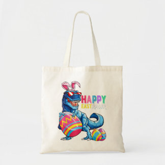 Bolsa Tote Feliz Eastrawawr T Rex Dinosaur Easter Bunny Ovo C
