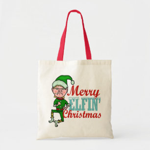 Bolsa Tote Feliz Engraçada Elfin Christmas Bah Humbug