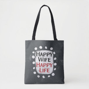 Bolsa Tote Feliz Esposa Feliz Vida Saco