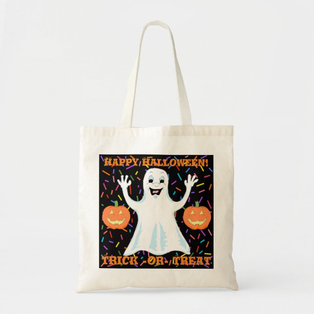 Bolsa Tote Feliz Fantasma Halloween Tot Bag (Frente)