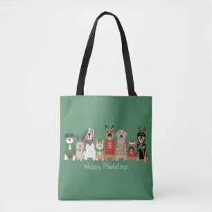 Bolsa Tote Feliz Feliz Dia dos Cães Vermelhos