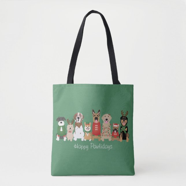 Bolsa Tote Feliz Feliz Dia dos Cães Vermelhos (Frente)
