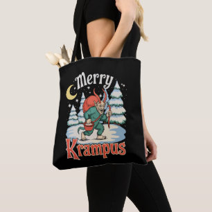 Bolsa Tote Feliz Folclore do Krampus Natal Terror Xmas