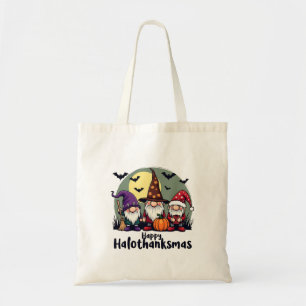 Bolsa Tote Feliz Hallothanksmas Xmas Halloween Gnomos