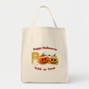 Bolsa Tote Feliz Halloween Abóbora Assustadora Doces ou Trave