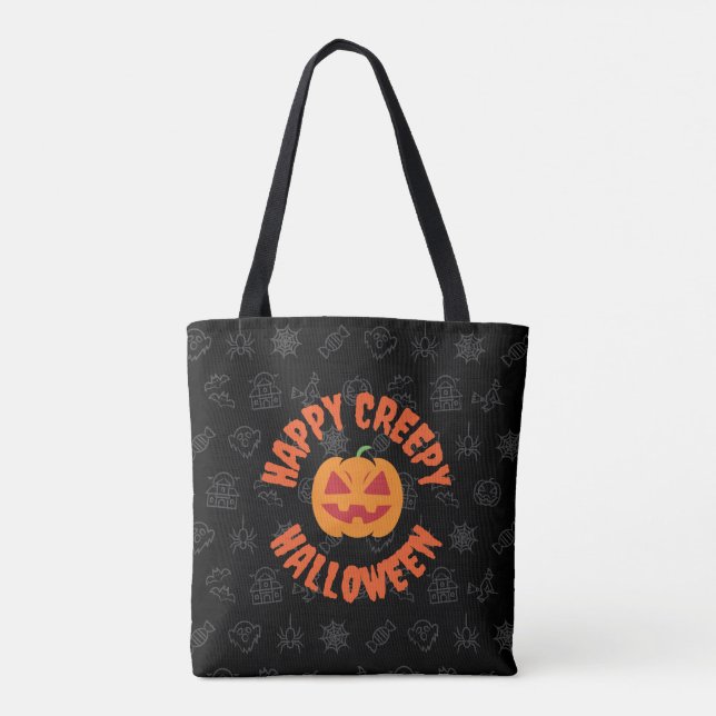 Bolsa Tote Feliz Halloween assustador (Verso)