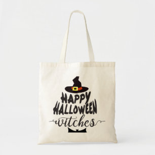 Bolsa Tote Feliz Halloween Bruxas Tipografia Halloween