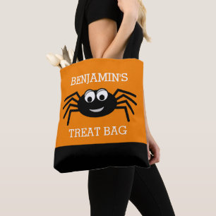 Bolsa Tote Feliz Halloween com o nome de "Cute Spider Trek"