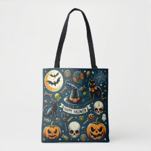 Bolsa Tote Feliz Halloween Diversão & Amedrontador