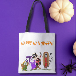 Bolsa Tote Feliz Halloween dos Animais da Floresta