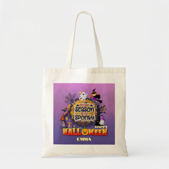 Bolsa Tote Feliz Halloween É Felebração da Época Spooky (Frente)