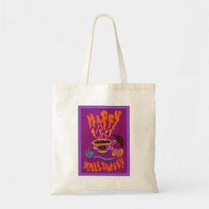 Bolsa Tote Feliz Halloween Gato Lover Café Xícara Saco