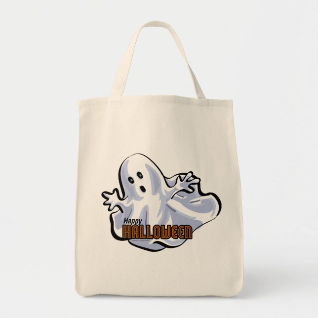 Bolsa Tote Feliz Halloween Ghost (Frente)