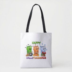 Bolsa Tote feliz halloween graças natal natal