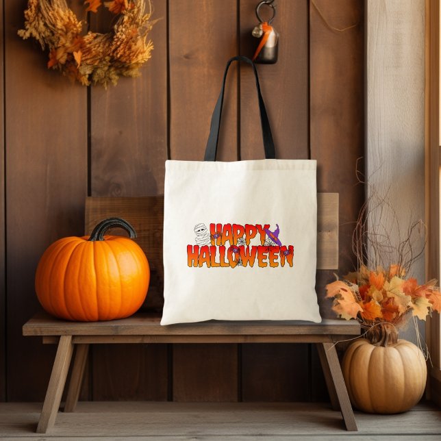 Bolsa Tote Feliz Halloween Graphic (Criador carregado)