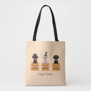 Bolsa Tote Feliz Halloween Labrador Retriever Cães Pumpkin