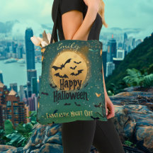 Feliz Halloween Personalizado com Lua Verde