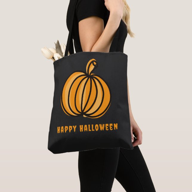 Bolsa Tote Feliz Halloween Pumpkin (Close Up)